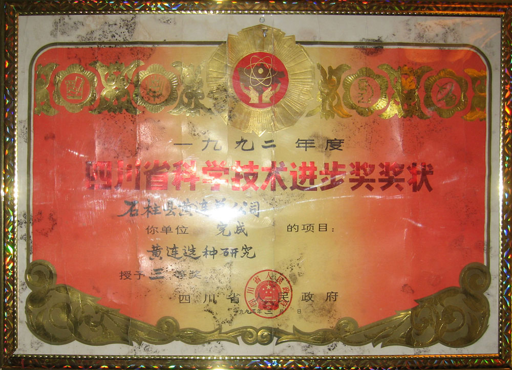 Certificate of selection of research results
