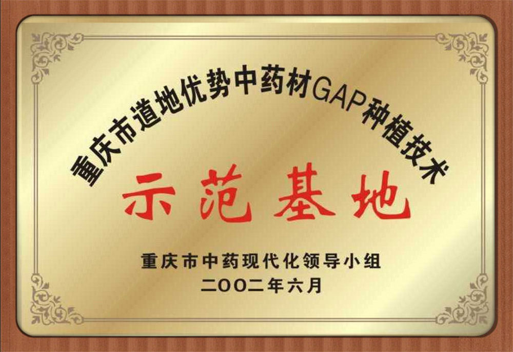 GAP Demonstration Base of Chinese Medicinal Materials
